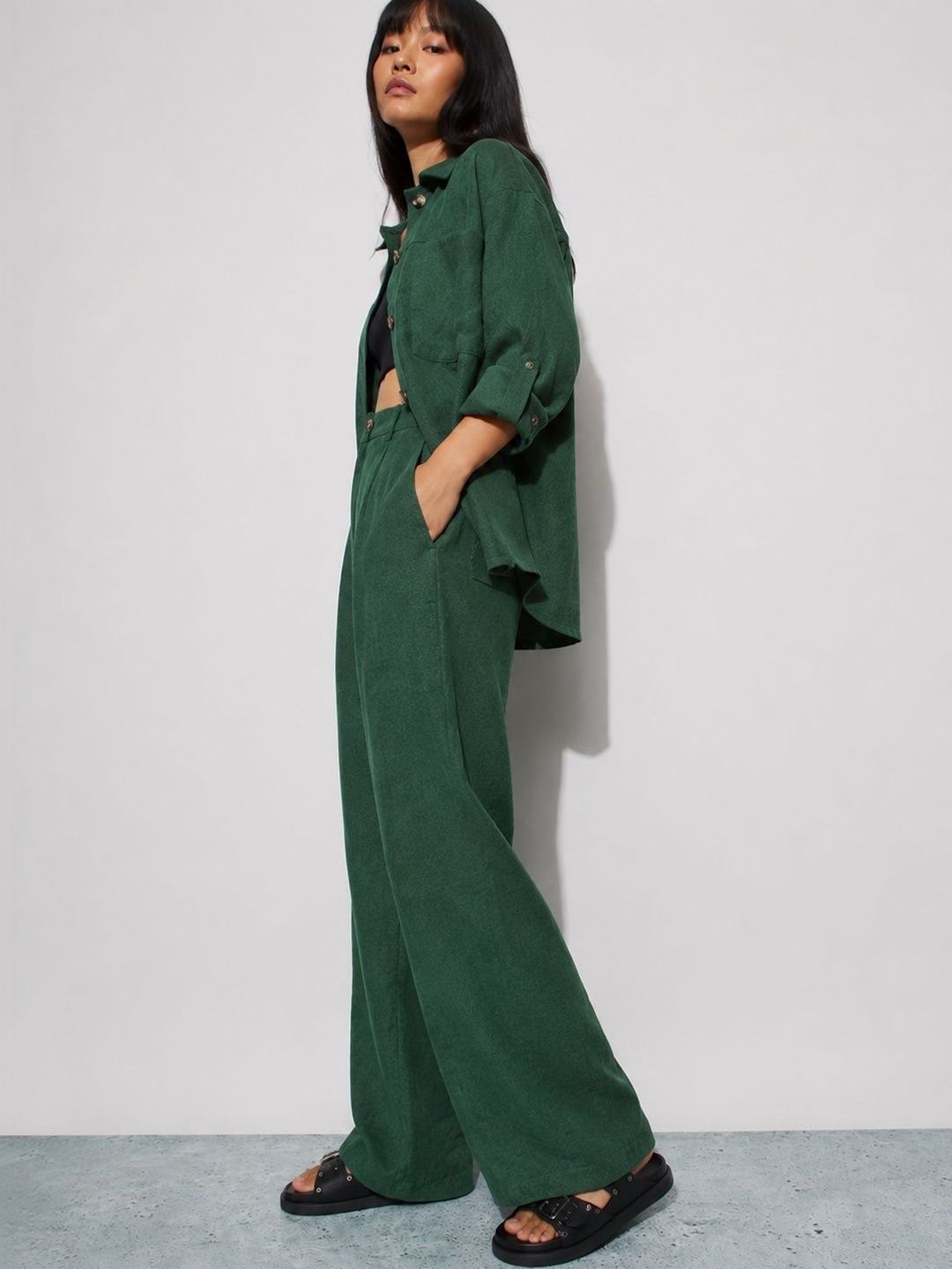 Solid Shirt with Trousers
