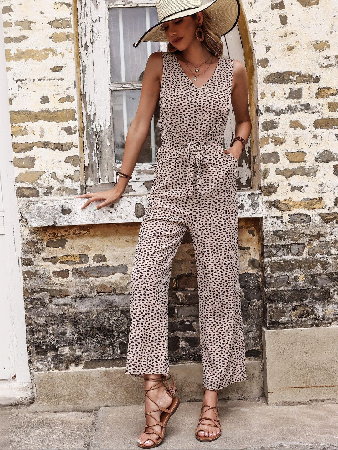 Liva Printed Basic Jumpsuit