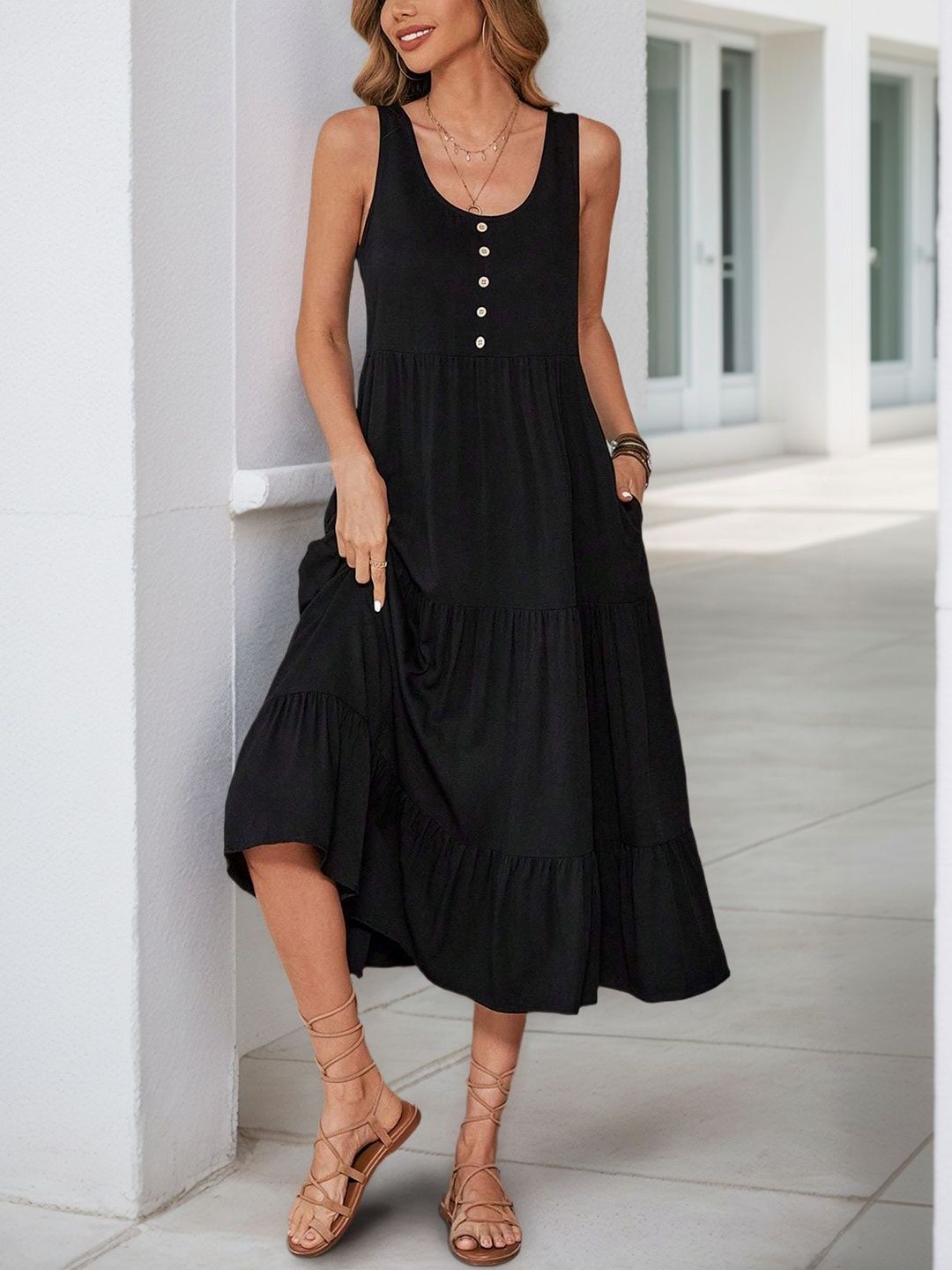 A-Line Midi Dress