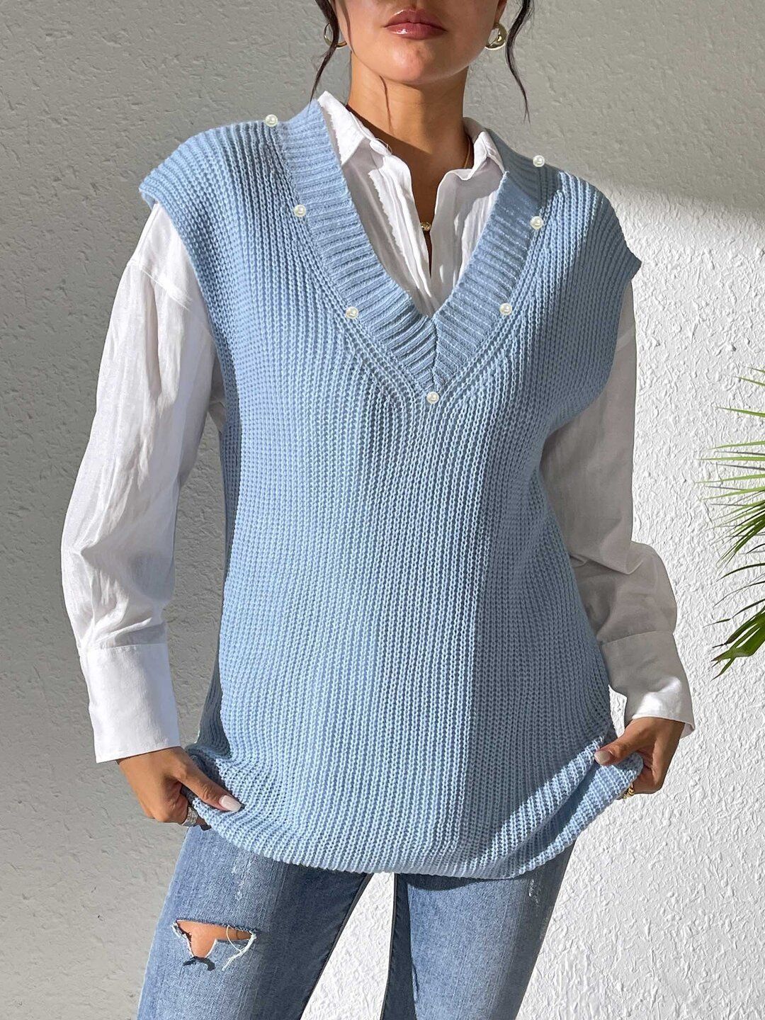 Women Ribbed Sweater Vest