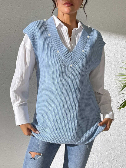 Women Ribbed Sweater Vest