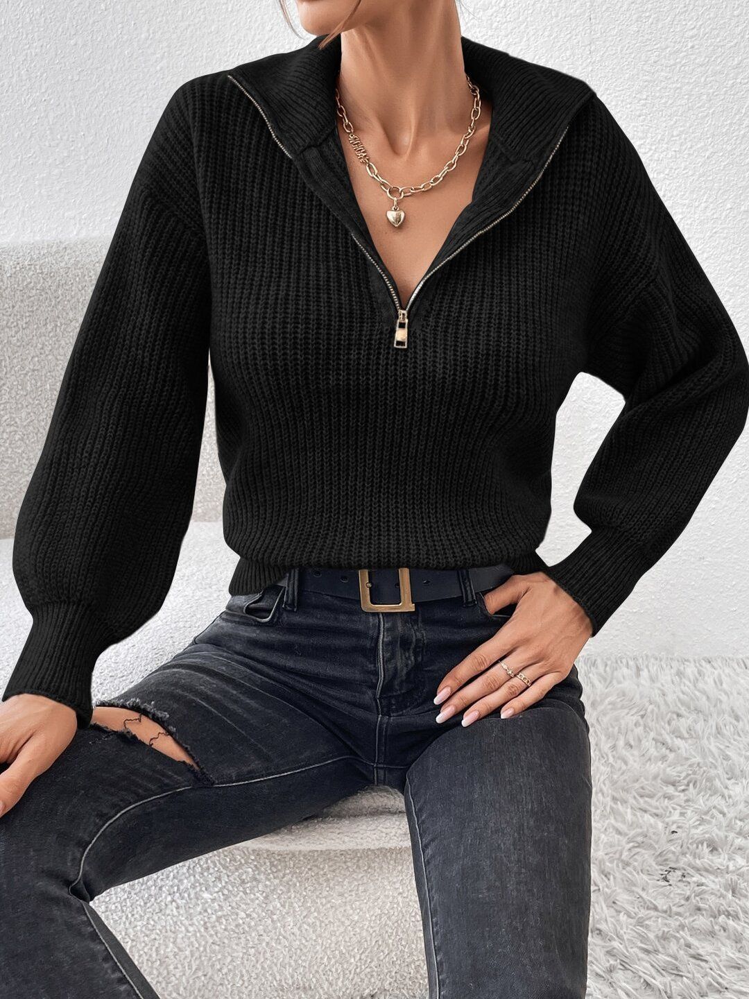 Women Ribbed Pullover