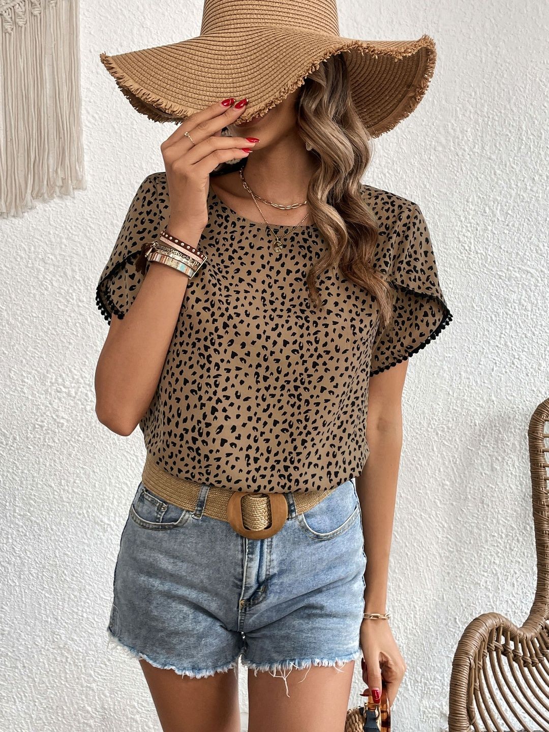 Animal Print Cotton Top