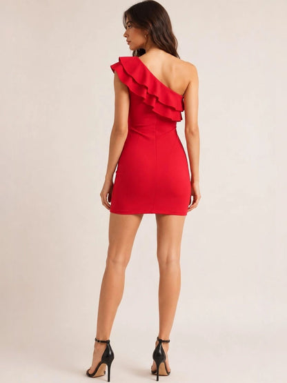 Ruffled Bodycon Mini Dress