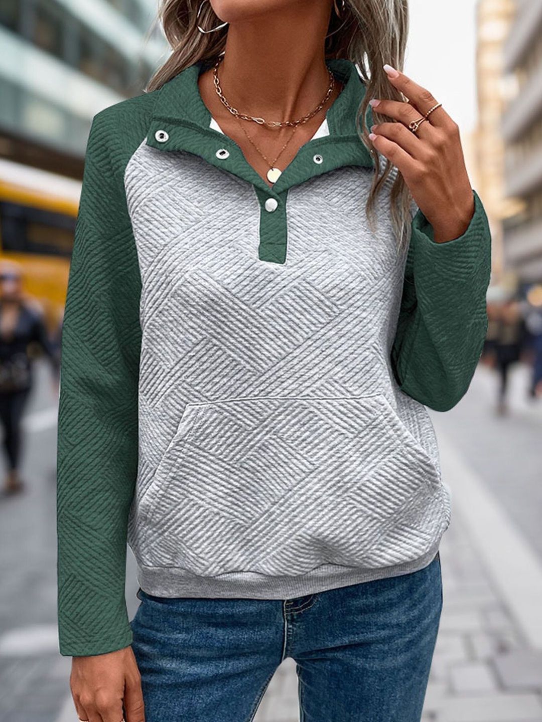 Women Colourblocked Sweatshirt