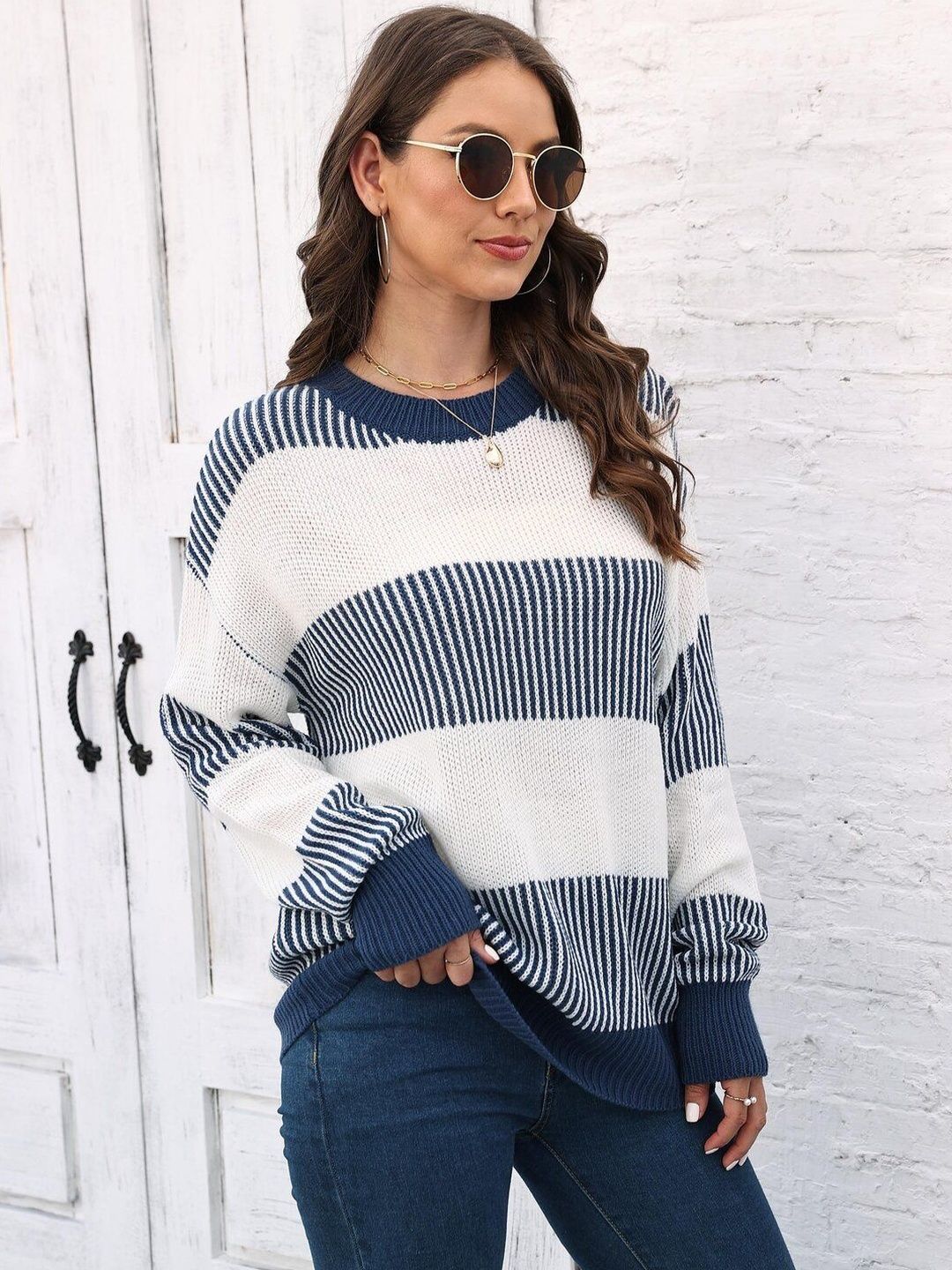 Women Striped Pullover