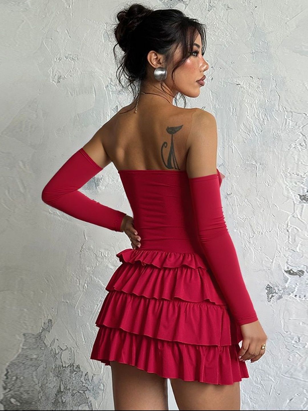 NOWI Ruffled Bodycon Mini Dress