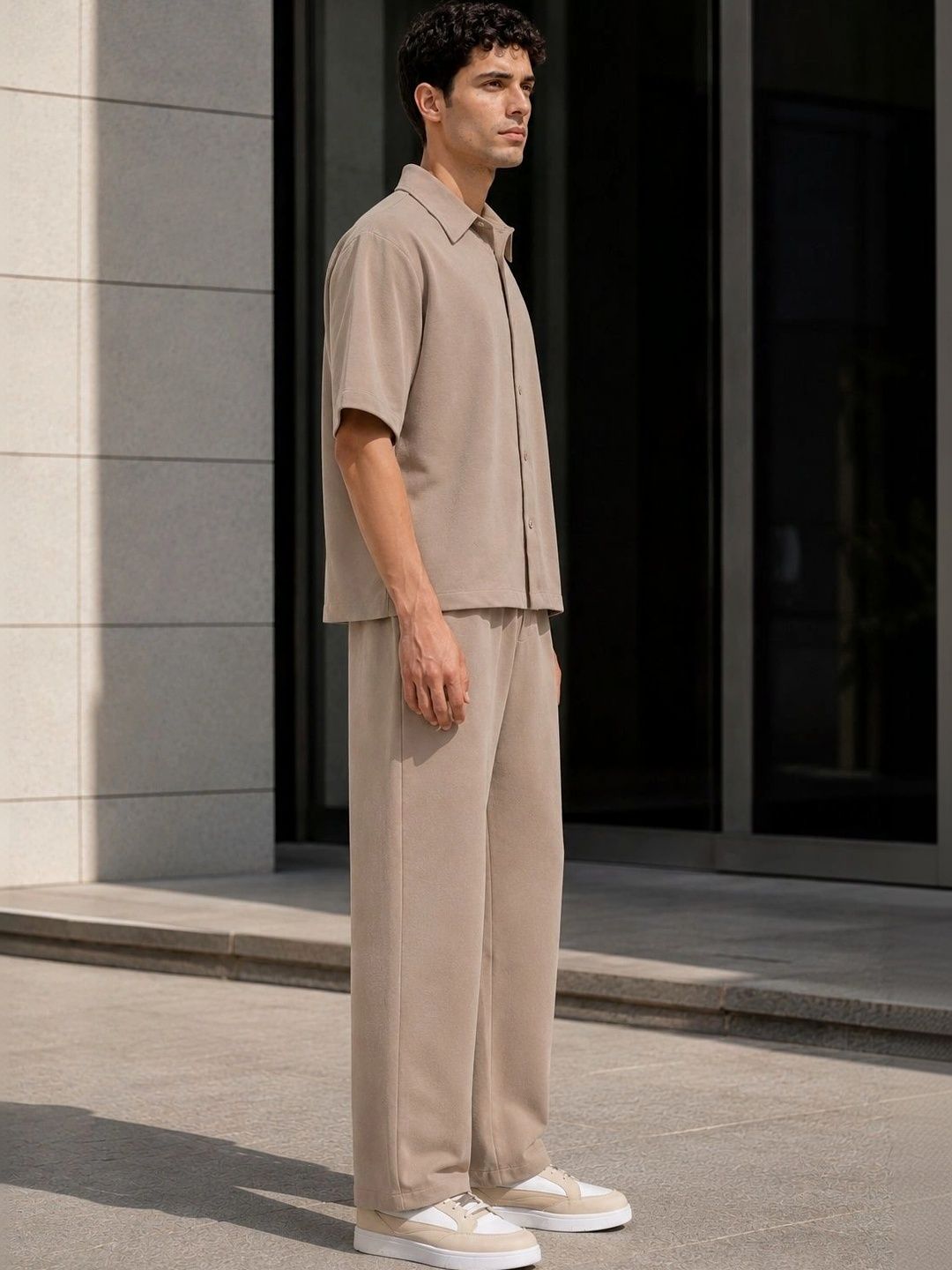 Solid Shirt with Trousers