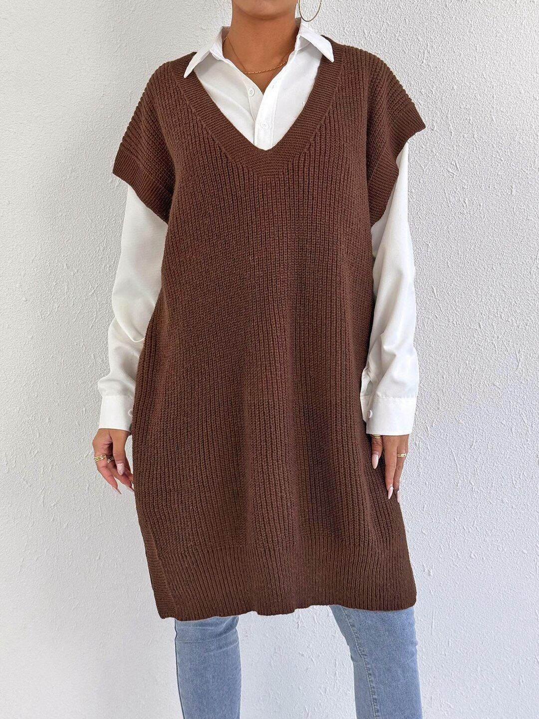 Women Ribbed Sweater Vest
