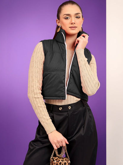 Women Lightweight Crop Puffer Jacket