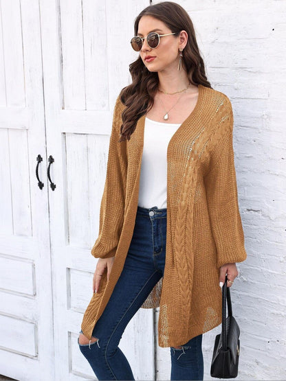 Longline Shrug in Brown acrylic - Nowi Korean Fashion