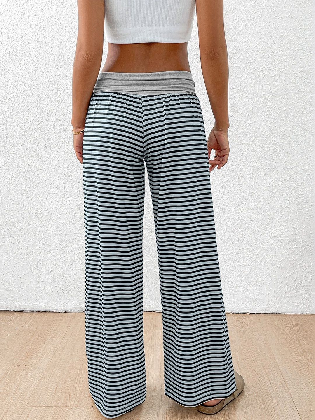 Women Striped Non Iron Trousers
