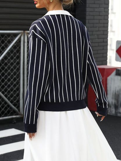 Women's Grey Nowi Women Striped Pullover