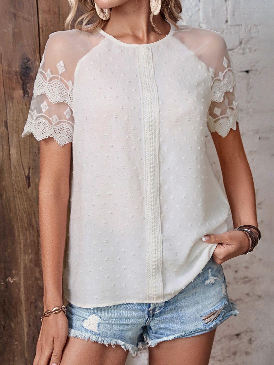 Embellished Cotton Top