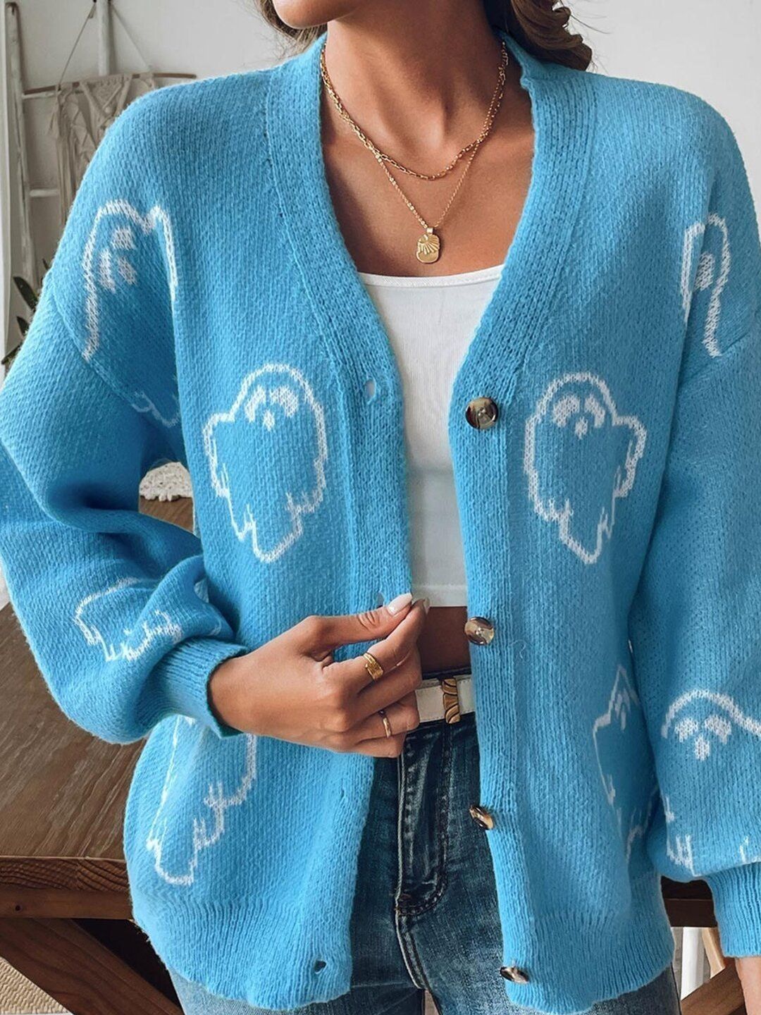 Women Printed Cardigan