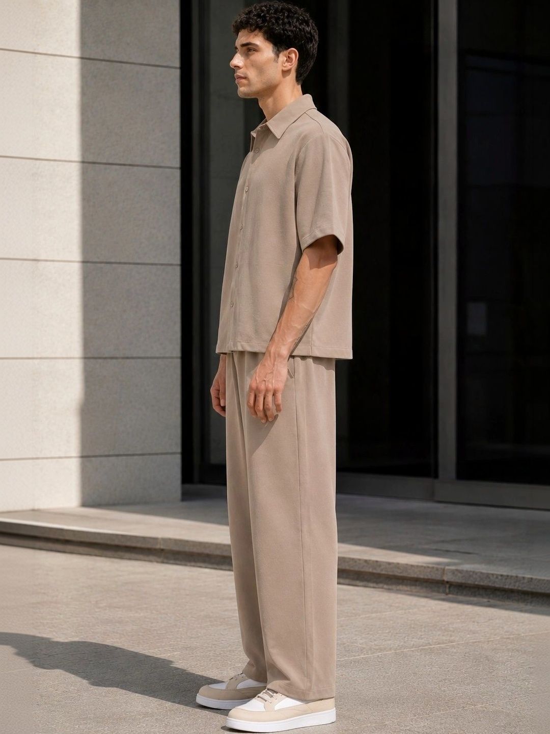 Solid Shirt with Trousers