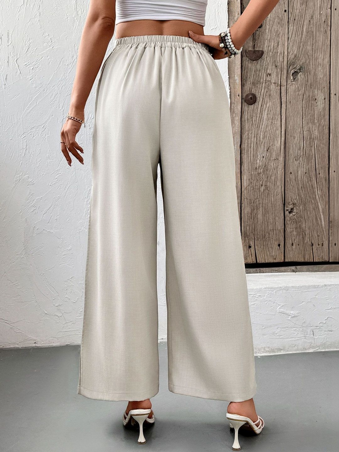 Women High-Rise Non Iron Pleated Trousers