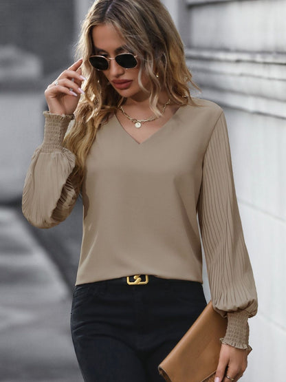 NOWI Accordion Pleated Sleeves Top