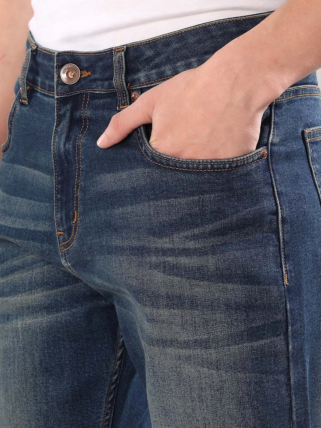 Men Straight Fit Mid-Rise Light Fade Jeans