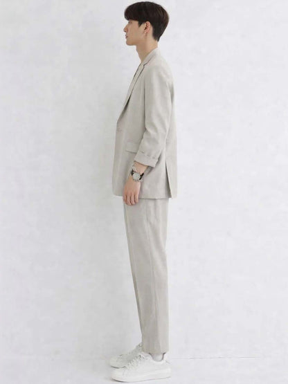 Solid Blazer with Trousers