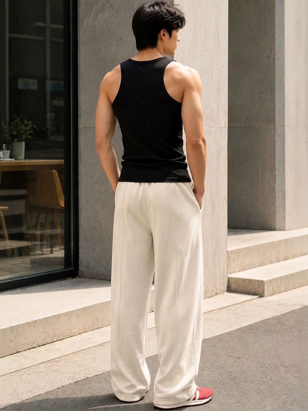 Men Relaxed Wrinkle Free Trousers