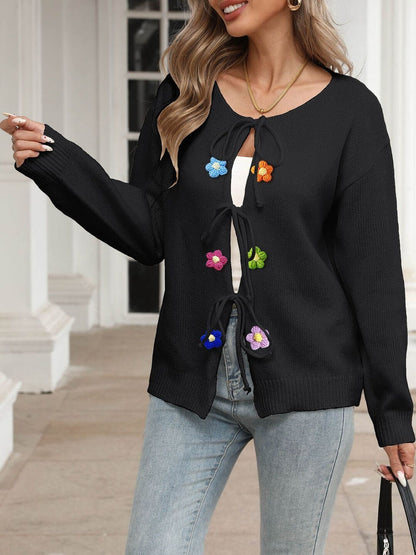 Women Cardigan with Applique Detail