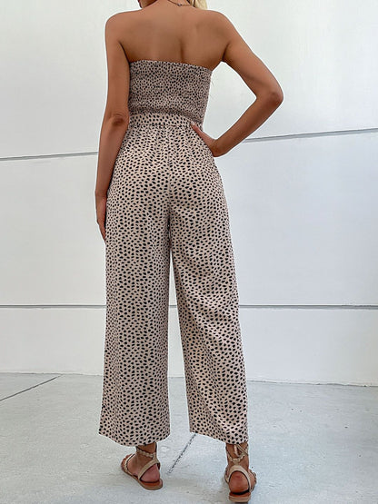 Strapless Printed Basic Jumpsuit