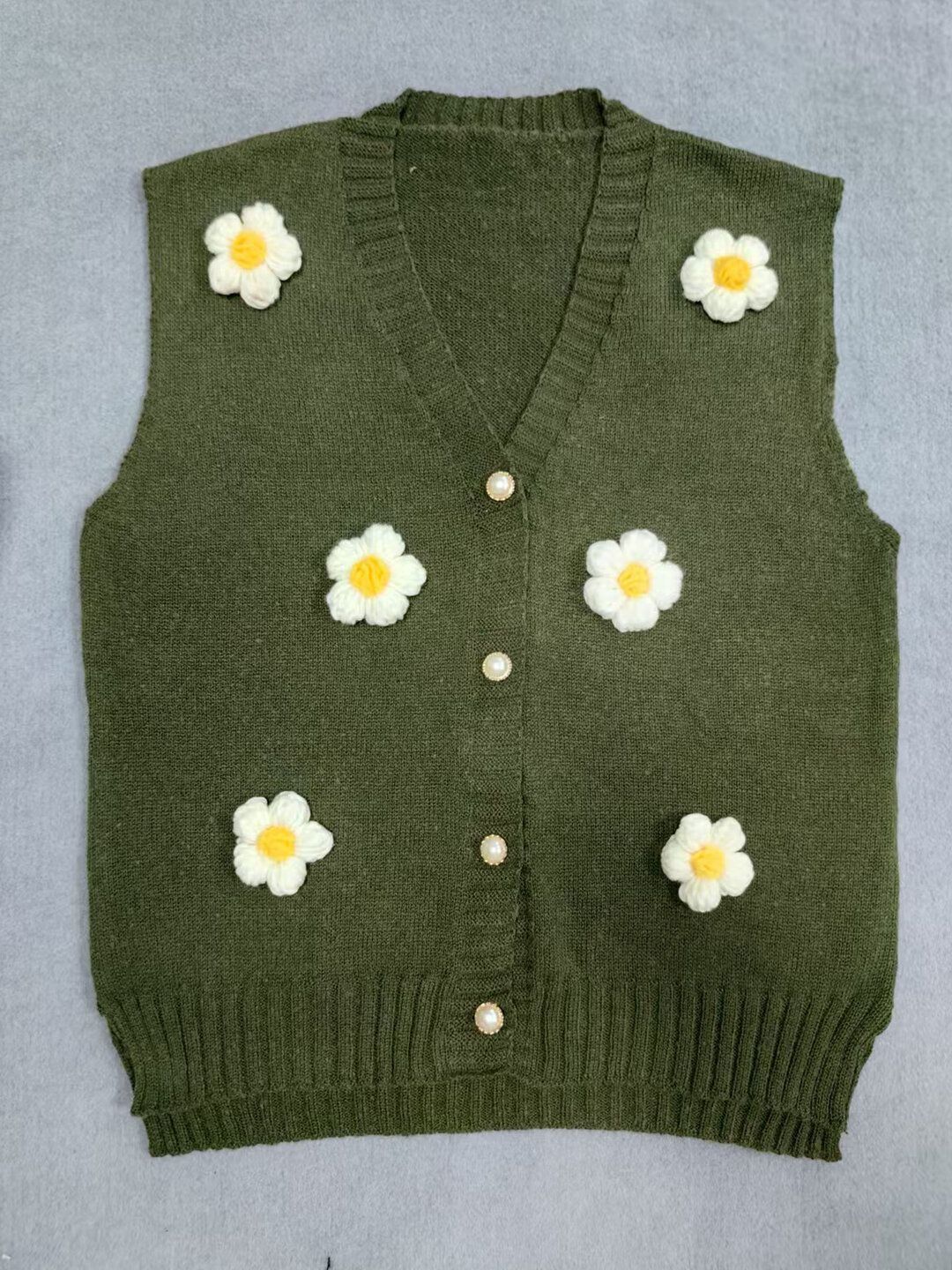 Women Sweater Vest with Embellished Detail