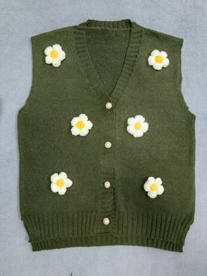 Women Sweater Vest with Embellished Detail