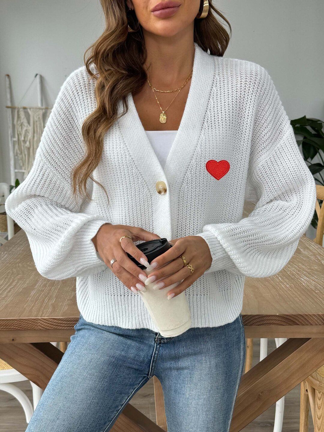 Women Cardigan with Embroidered Detail