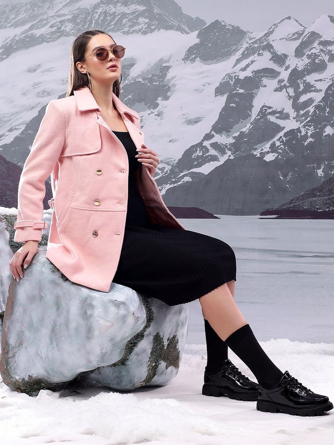 NOWI Notched Lapel Double-Breasted Blazers