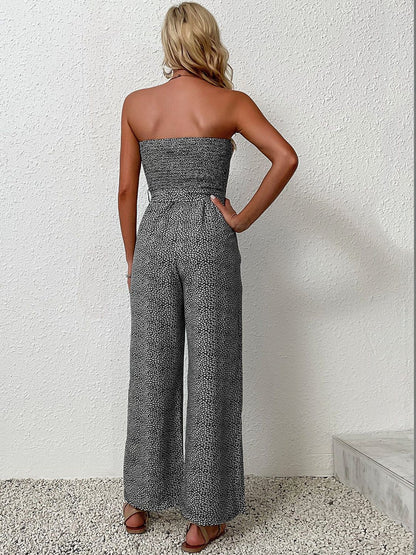 Strapless Printed Basic Jumpsuit