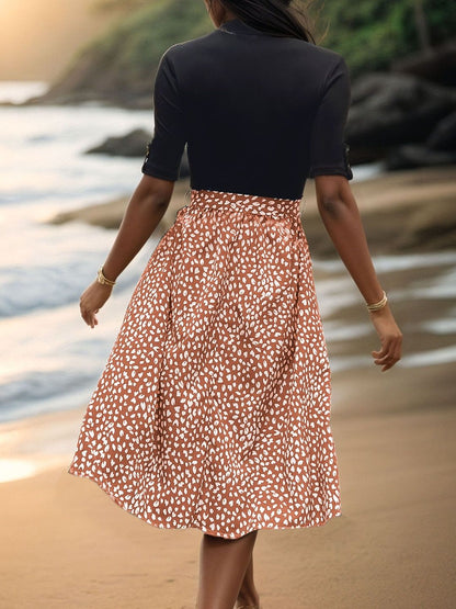 Print A-Line Midi Dress