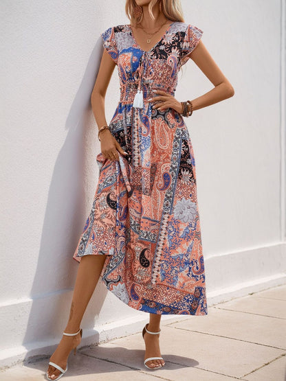 Print A-Line Midi Dress