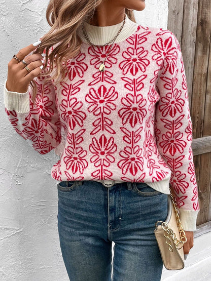 Women's White Floral Printed Pullover