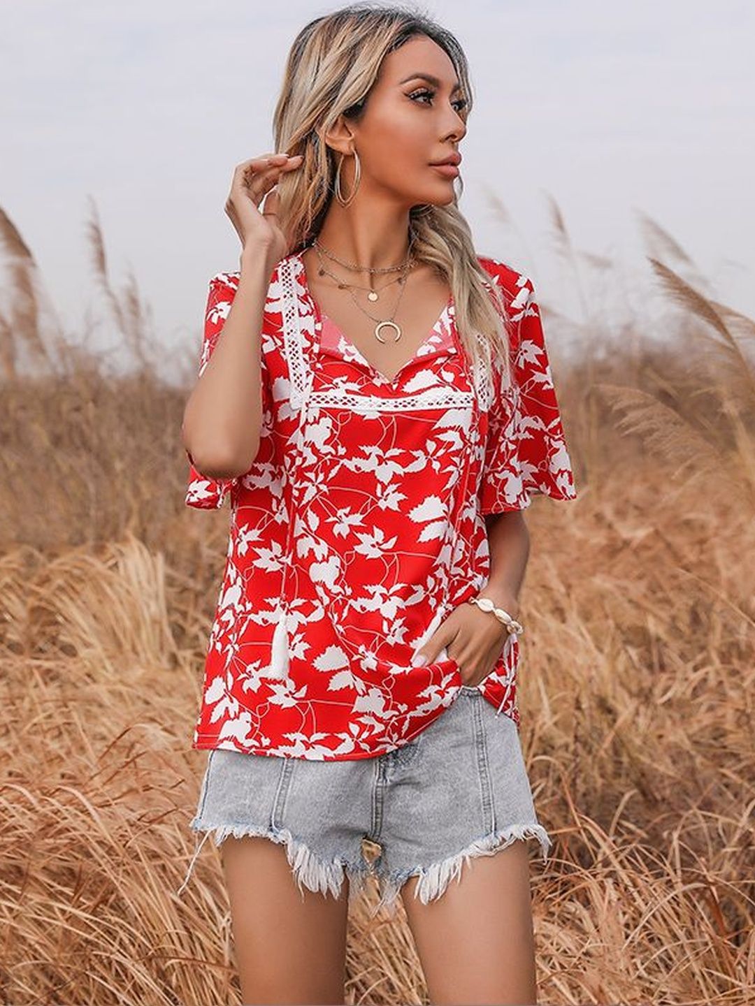 Floral Print Cotton Top