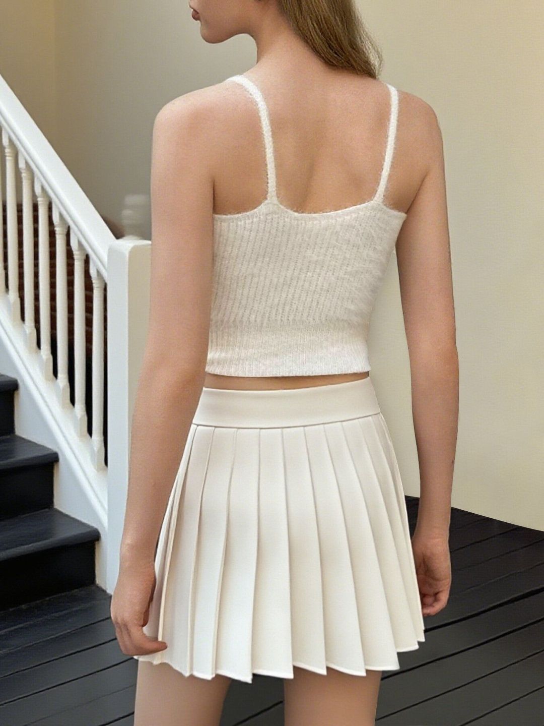 Women's White Nowi Women Ribbed Crop Pullover With Fuzzy