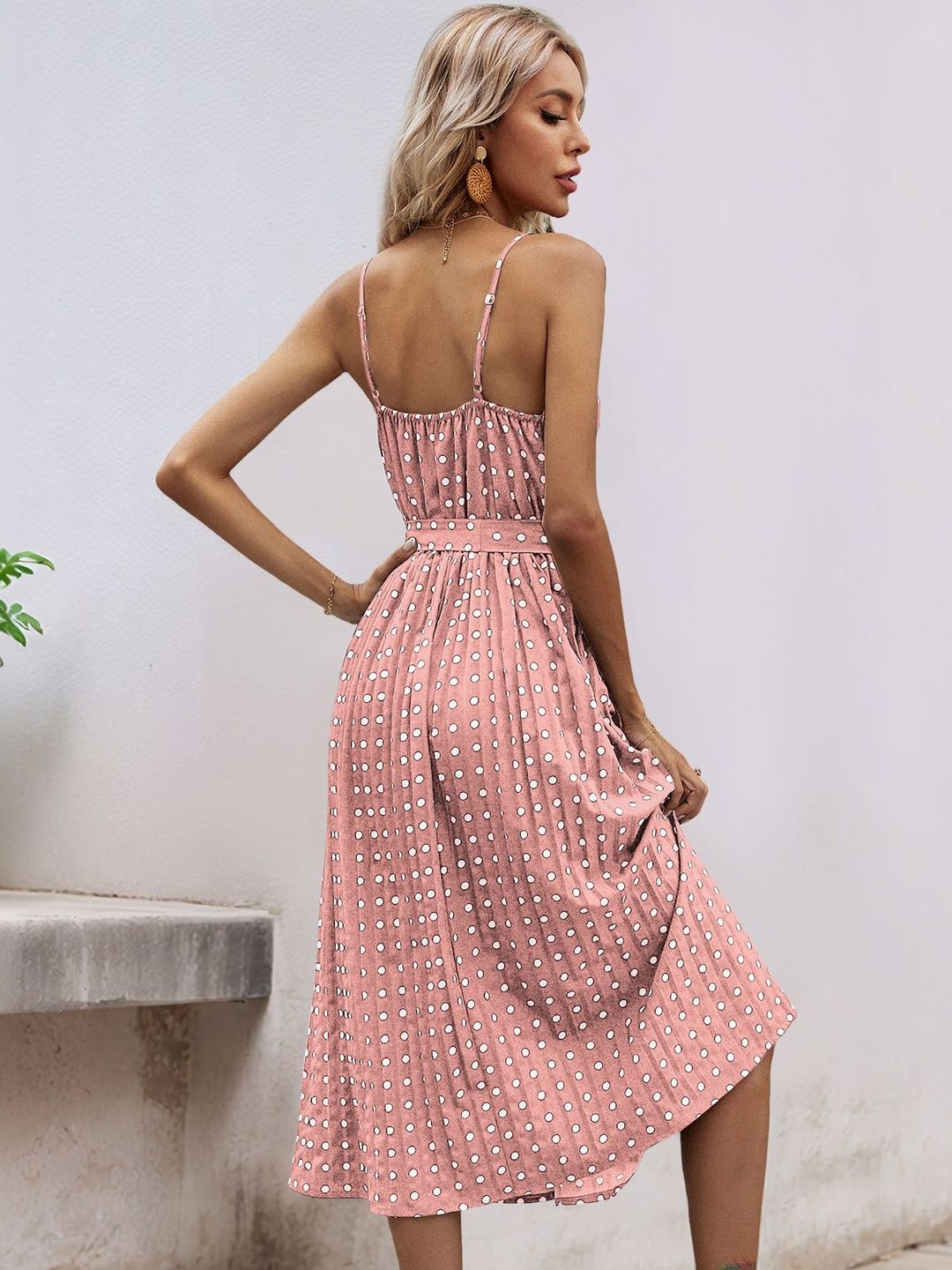 Polka Dot Print Midi Dress