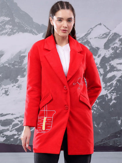 Nowi Solid Single Breasted Coats