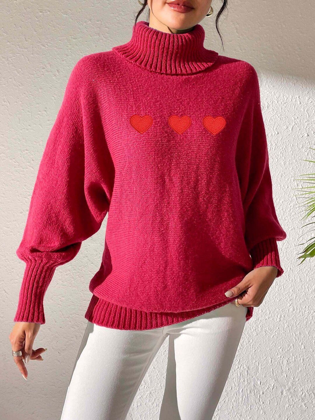 Women Printed Pullover with Embroidered Detail