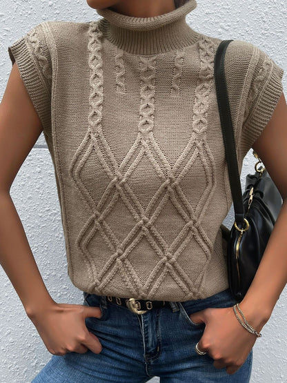 Women's Brown Nowi Women Cable Knit Sweater Vest