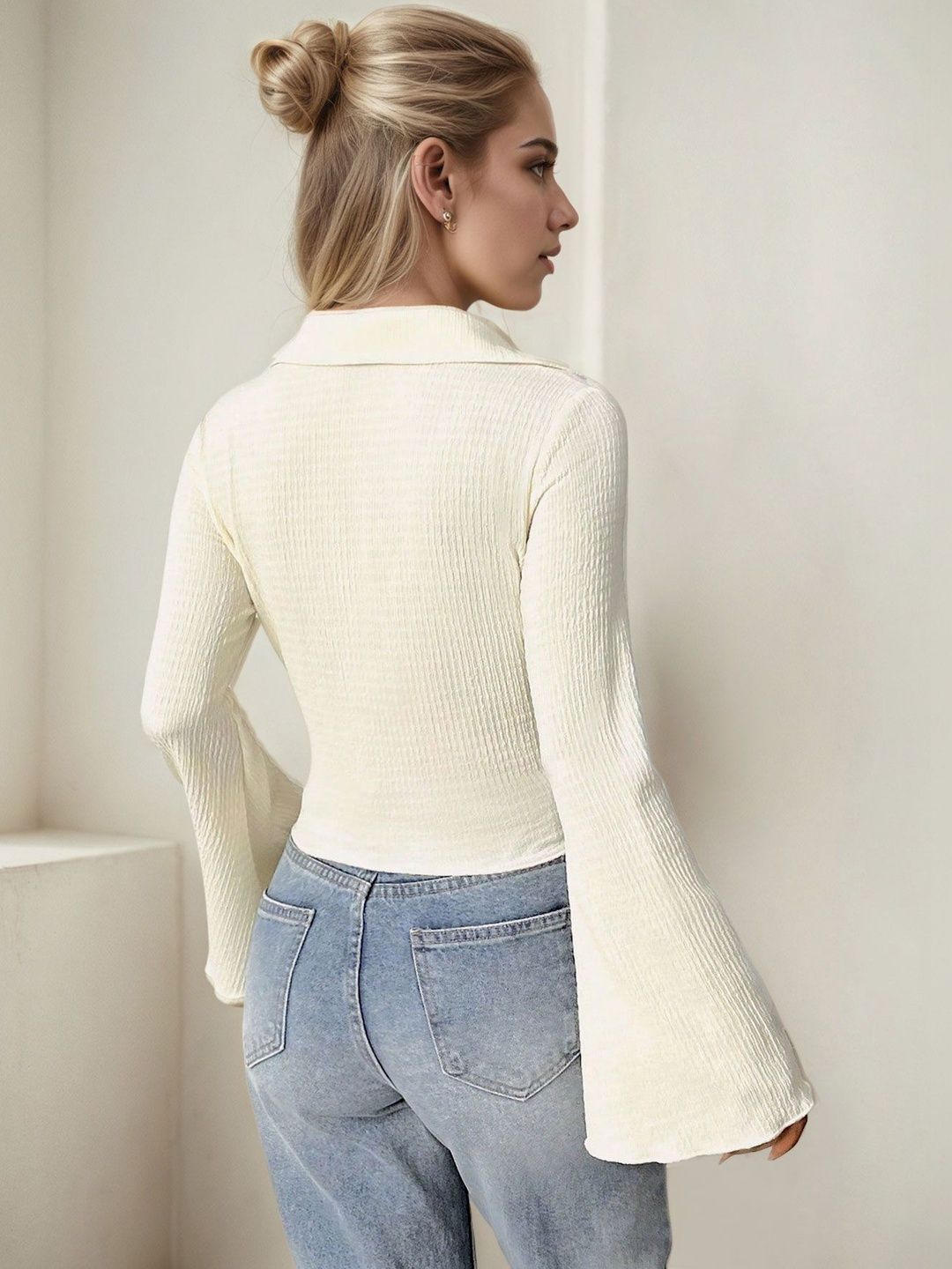 NOWI Bell Sleeve Cotton Top