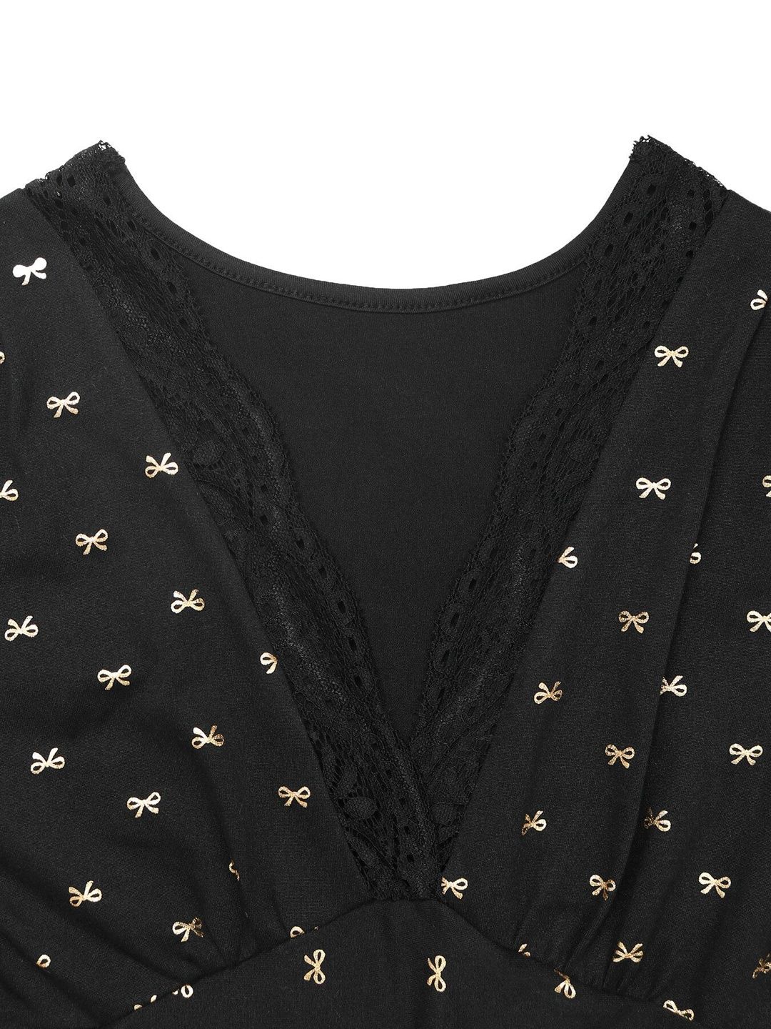 Women's Black Print Fit & Flare Maxi Dress