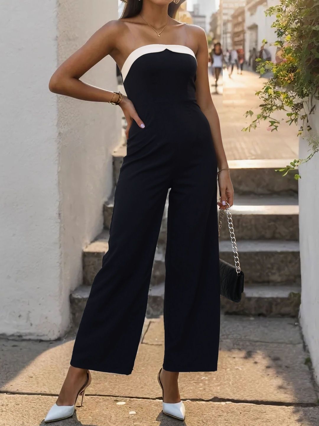 Off-Shoulder Basic Jumpsuit