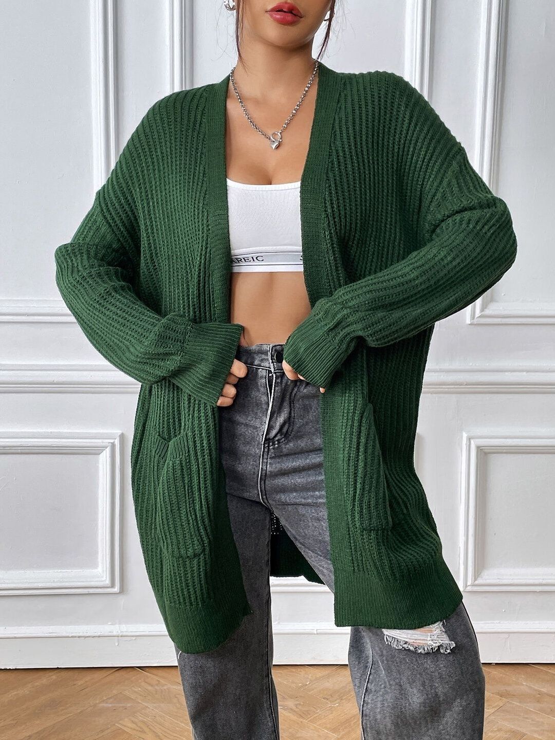 Women Ribbed Cardigan