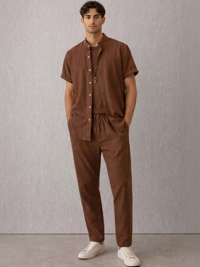 Shirt Collar Shirt With Trousers Co-Ords