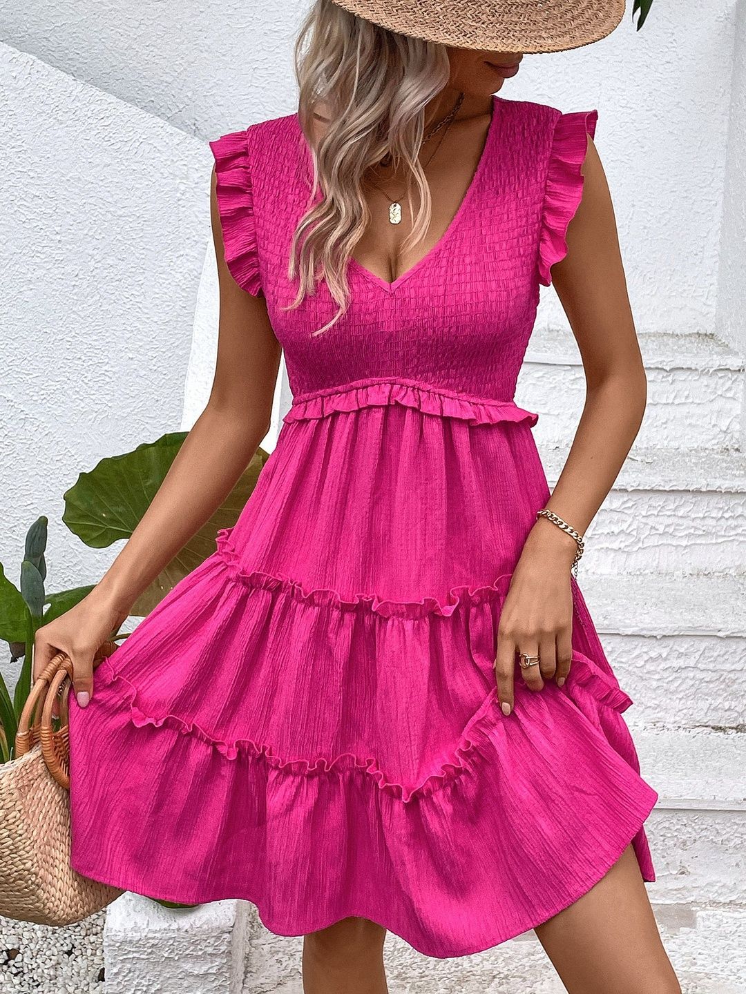 Flutter Sleeve Fit & Flare Dress