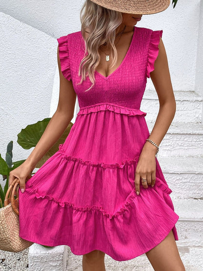 Flutter Sleeve Fit & Flare Dress