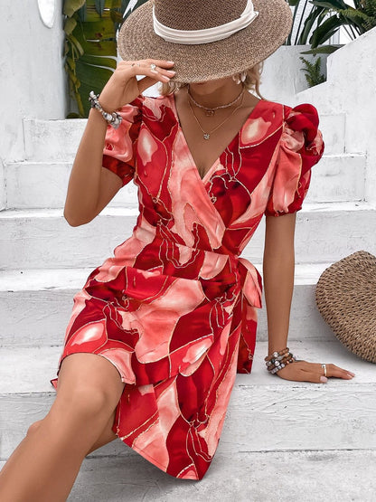 Print Puff Sleeve Dress