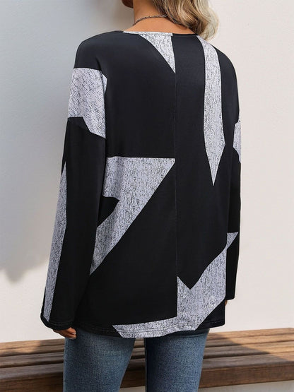 Women Printed V-Neck T-shirt